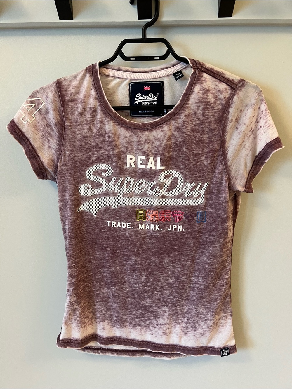 Superdry Women's Short Sleeve Graphic Tee in Washed Plum